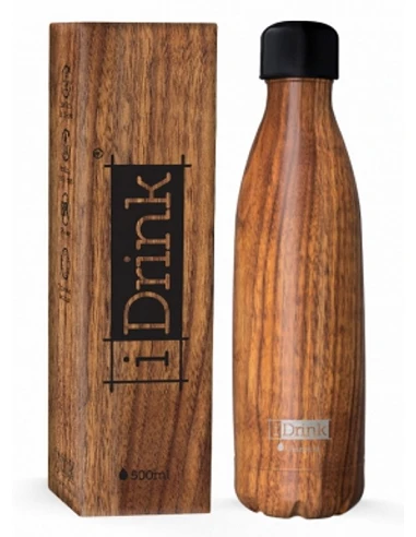 Botella Térmica Metálica WOOD 500ml