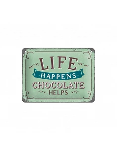 Placa Metal Life Happens...