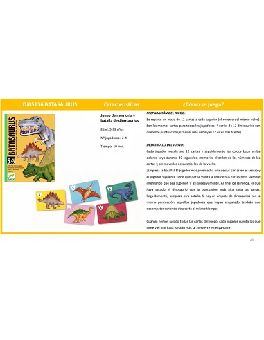 Juego de cartas Batasaurus Batalla...