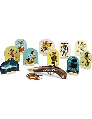 Rifle Pirates wooden gun with rubber...