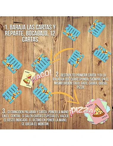 Juego de Cartas Taco, Gorro, Tarta,...