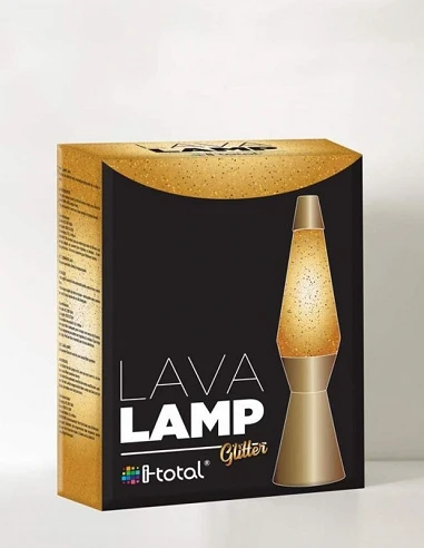 Lampara de Lava Base Dorada Líquido...