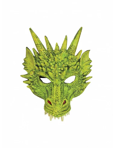 Mascara de Dragón Verde para Adulto