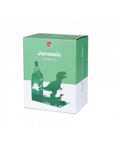 Sujeta Libros Jurassic en metal verde