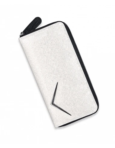 Cartera con cremallera "White Chevron"