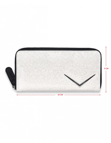 Cartera con cremallera "White Chevron"