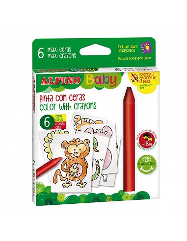 Estuche 6 ceras para bebés con cartas...
