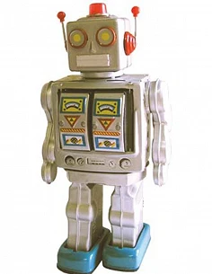 Robot Electron Grande Plateado