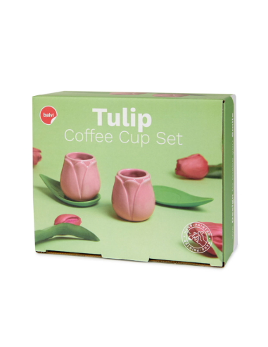 Set tazas café Tulip rosa x2 cerámica