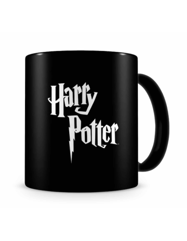 Taza Harry Potter Negra Logo Cerámica