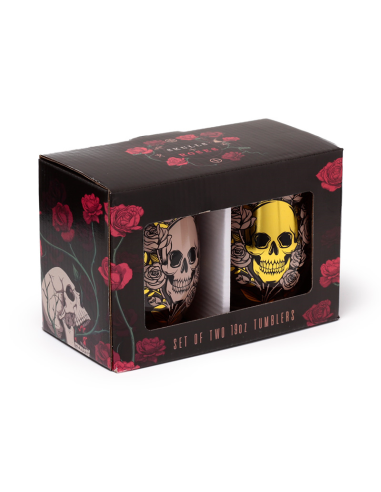 Set de 2 Vasos de Cristal Calaveras y...