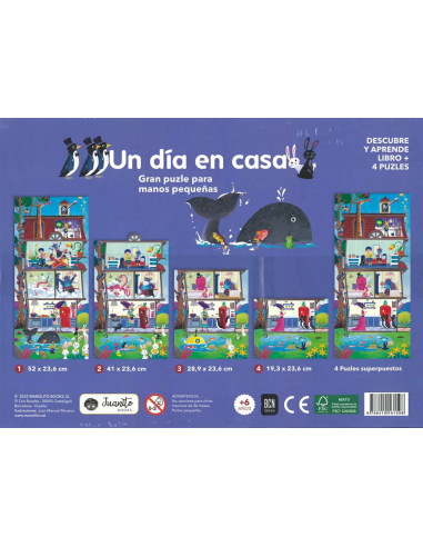 Un día en casa Libro + 4 puzzles