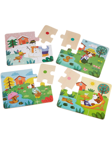 4 Puzzles De Madera Las 4 Estaciones