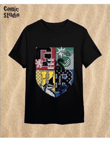 Camiseta Harry Potter Escudo 4 Casas...