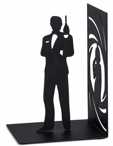 Sujeta Libros James Bond en metal negro