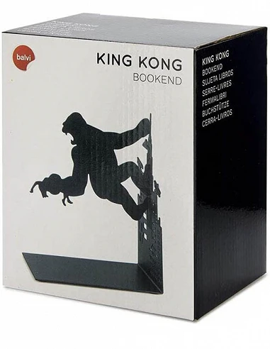 Sujeta Libros King Kong en metal negro