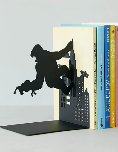 Sujeta Libros King Kong en metal negro