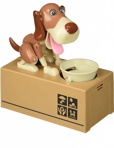 Hucha Perro mueve la cola a baterías